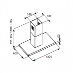 Baumatic BEI124X 120厘米 島式抽油煙機 (1200m³/h)