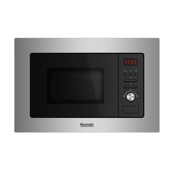 Baumatic BMG220X 20公升嵌入式燒烤微波爐：8個自動菜單，獨立燒烤功能，兒童安全鎖