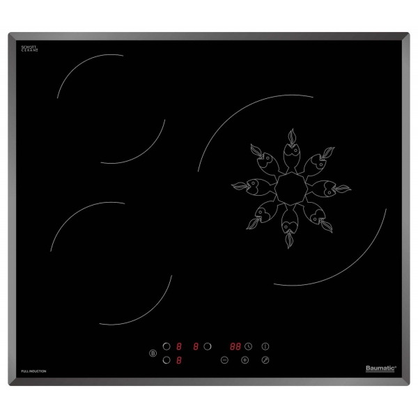 Baumatic BHI637.1 60厘米嵌入式三區電磁爐：6500W大功率，斜邊防爆設計，德國SCHOTT玻璃