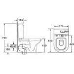 Richford R620 Rimless 相連式 自由咀 納米座廁 連緩衝降板 (不包含風琴喉)