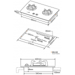 TGC TRTB62ST-G 藍色密封爐頭嵌入式平面爐 - 5.0kW強勁火力與易潔設計