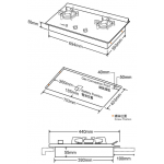 TGC TRTB72LT-C(GREY) 蓮芯火 嵌入式平面爐 - 5.3kW雙爐頭 陶瓷玻璃