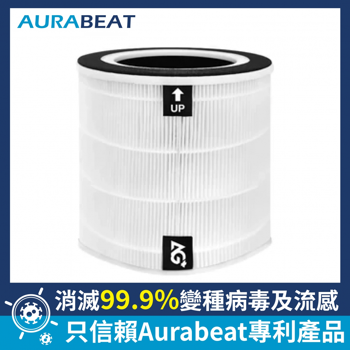 Aurabeat LSP-X1-AF 濾網 (適用於Aurabeat LSP-X1) - AG+銀離子，高效殺菌