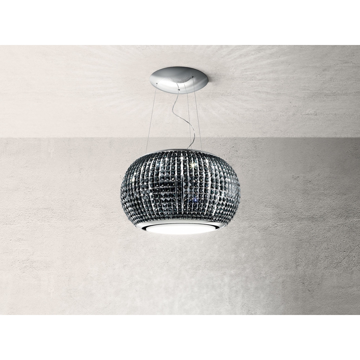 Elica INTERSTELLAR 65厘米 550m³/h 黑色玻璃島式抽油煙機