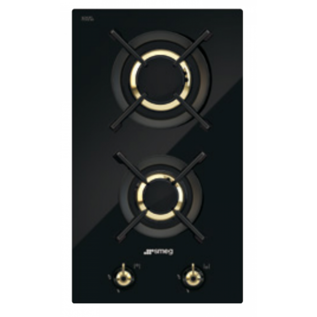 Smeg PC32GNOT1 30厘米 嵌入式雙頭煤氣煮食爐｜CLASSICA 系列，黑色玻璃設計