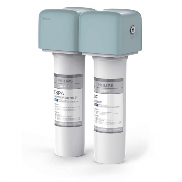 PHILIPS 飛利浦 WP4141 櫥下型濾水器｜高效過濾99.9%細菌 | 無需電源 | QuickTwist 濾芯更換
