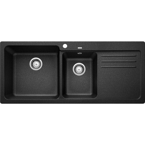 BLANCO NAYA 8 S (519654) 花崗岩合成雙槽鋅盤 (碳灰色，附瀝水板)