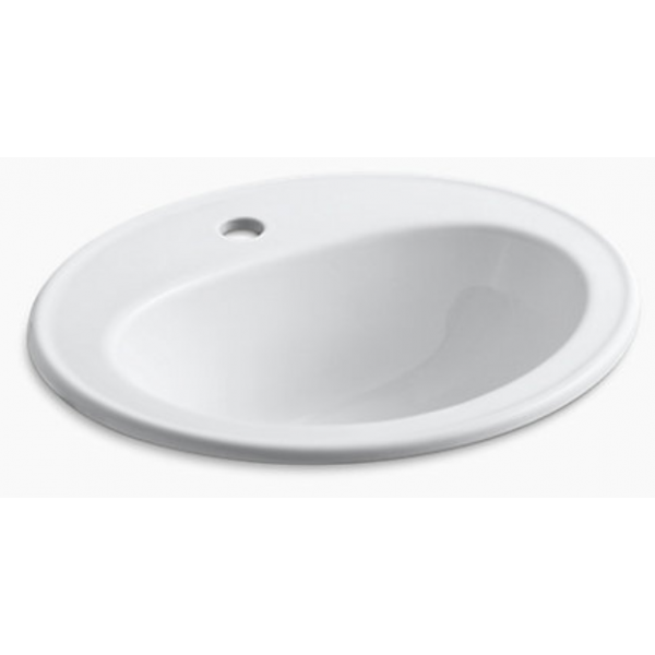 Kohler K-2196X-1-0 Pennington 檯面盆 - 橢圓設計，單孔設計