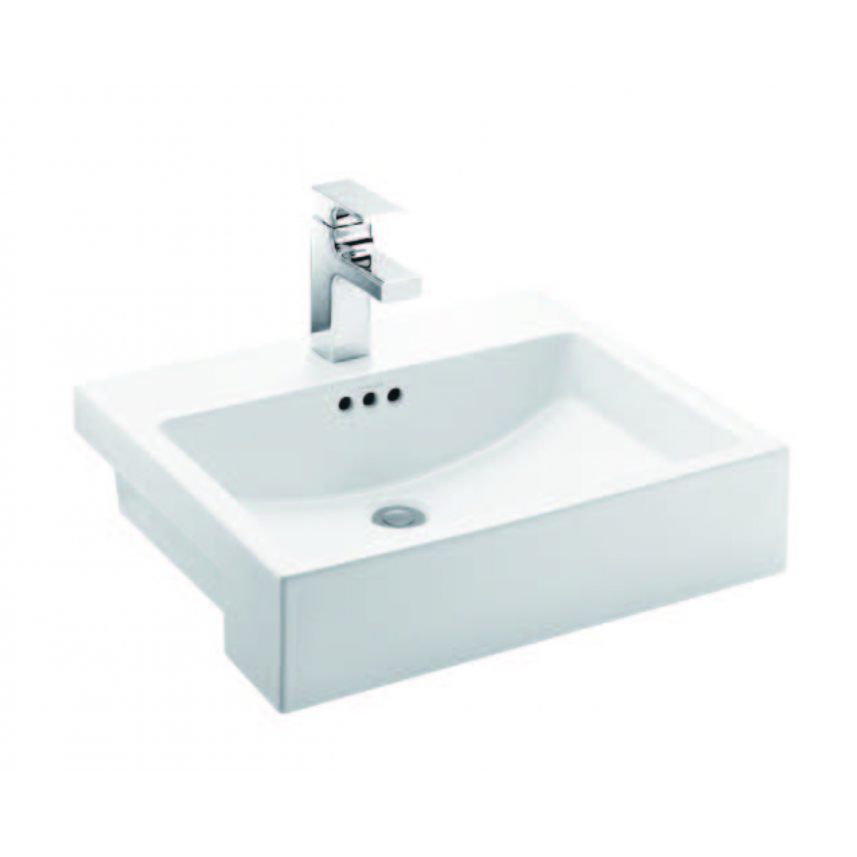 Kohler K-72907K-1-0 LADENA 半崁式浴室面盆 - 釉面陶瓷，休閒優雅