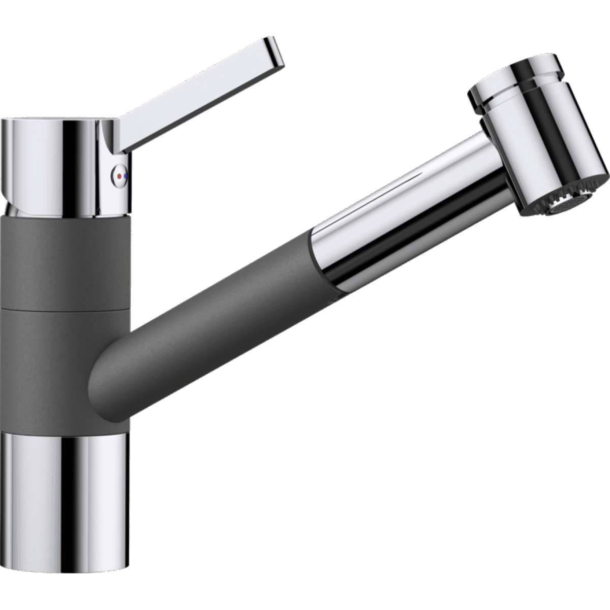 Blanco 518798 TIVO-S 混合水龍頭：可拉出噴頭，高出水口，120°旋轉