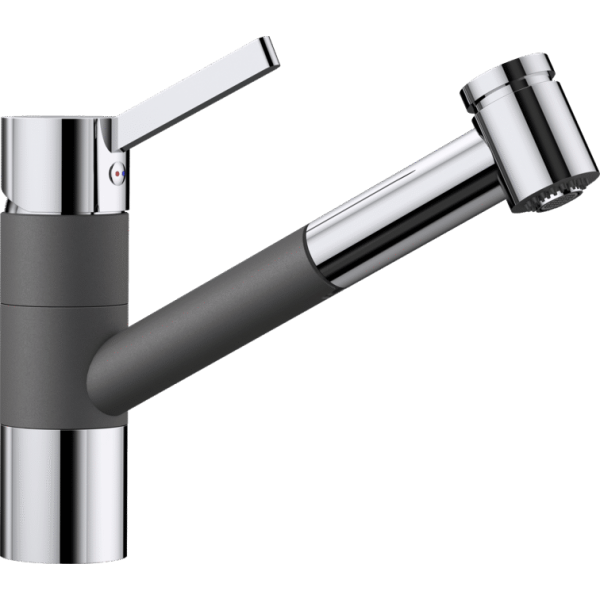 Blanco 518798 TIVO-S 混合水龍頭：可拉出噴頭，高出水口，120°旋轉