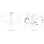 Blanco 518798 TIVO-S 混合水龍頭：可拉出噴頭，高出水口，120°旋轉