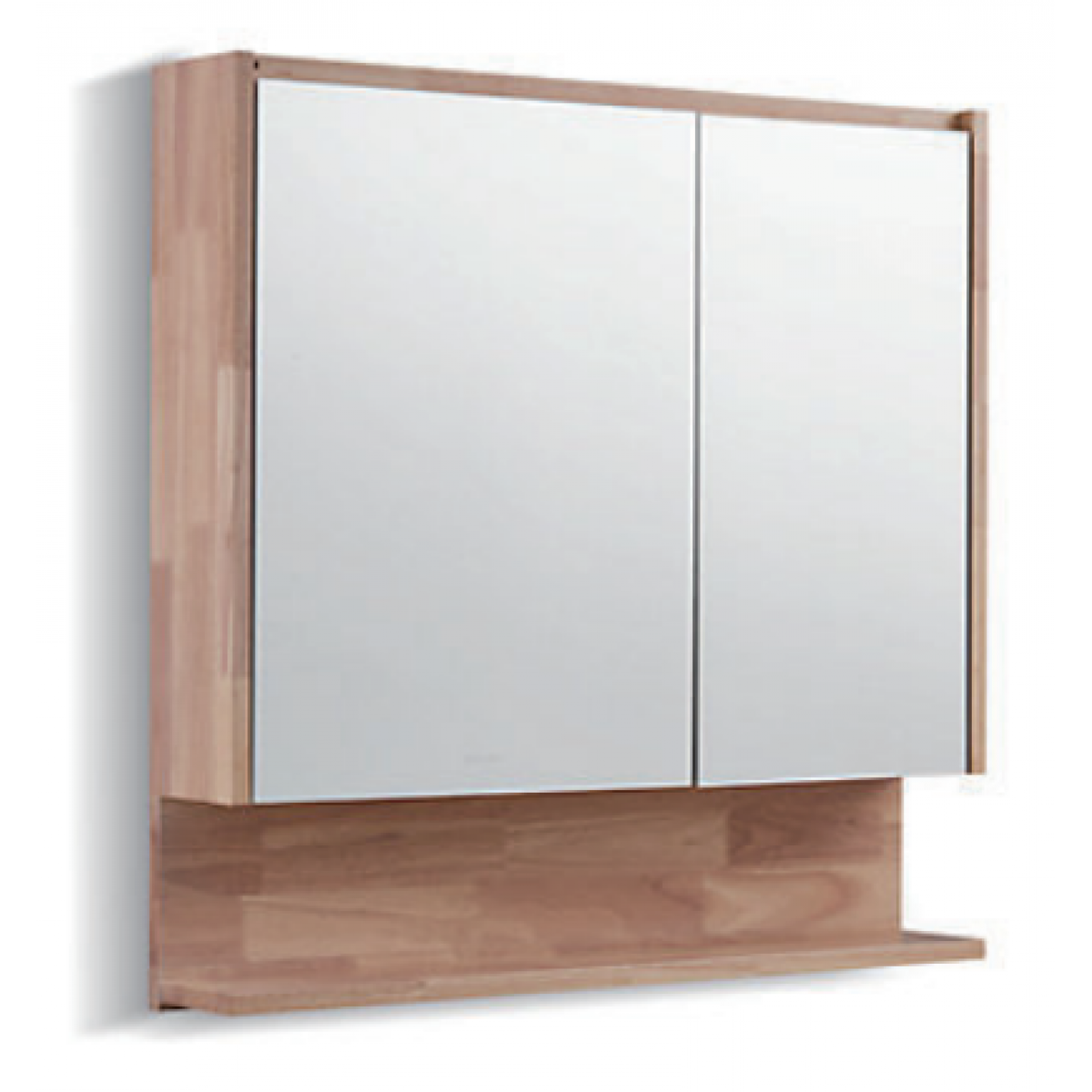 Kohler K-25230T-LRW 800毫米ALEO鏡櫃：淺原木，實木框架，可調層板