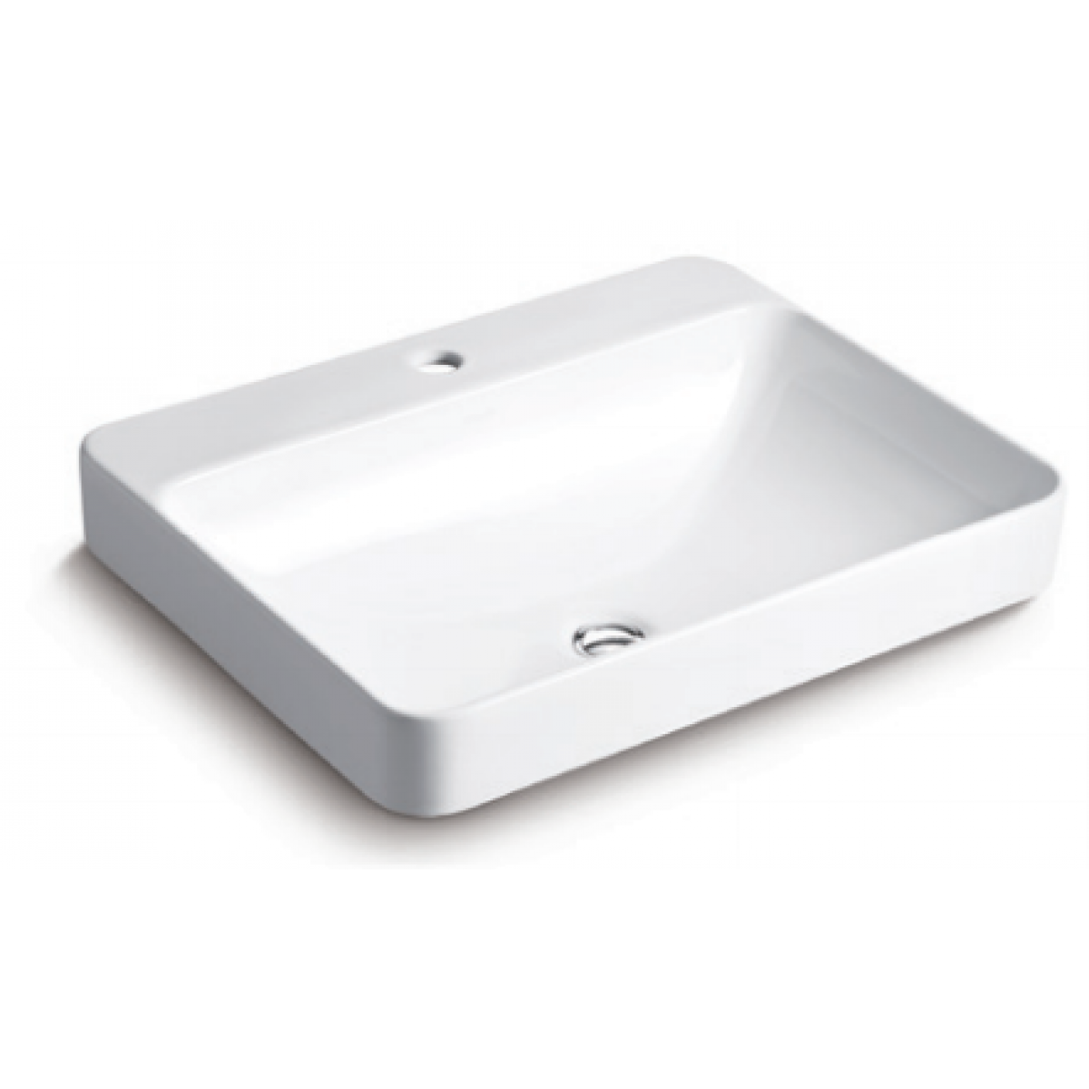 Kohler K-2660X-1-0 FOREFRONT 長方形檯上式面盆：摩登設計，玻璃瓷材質，有溢水口