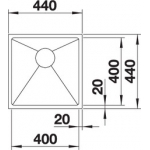 BLANCO 不銹鋼盤 QUATRUS R15 400-IU (台下式, R15圓角)
