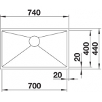 BLANCO QUATRUS R15 700-IU 不銹鋼台下式大單盤