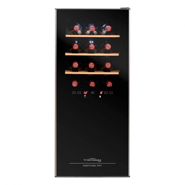 VINVAUTZ 名望 VZ24BDHK 24瓶雙溫區紅酒櫃 - 寧靜熱電製冷與防紫外線玻璃門
