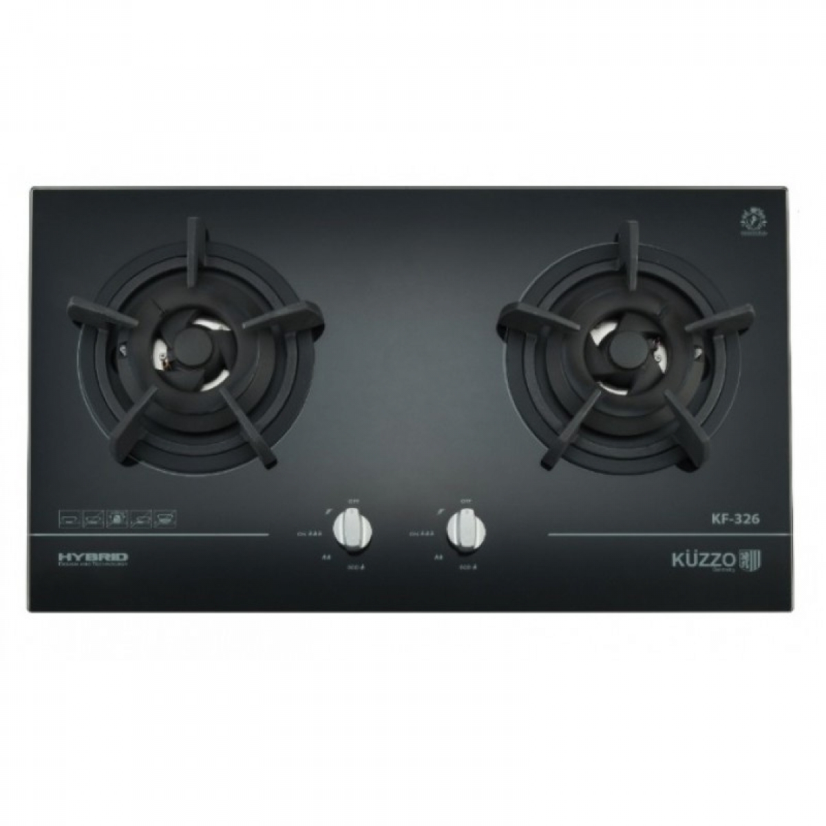 德信 KUZZO KF326LPG 75厘米雙頭石油氣爐：高效鍛鑄雙環火、熄火安全裝置
