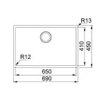 Franke BXX210-65 Box 不銹鋼單昇盆 (檯面/檯底)