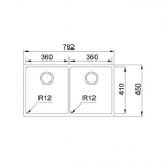 Franke BXX 220-36 Box 不銹鋼雙昇盆 (檯面/檯底)
