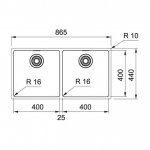 Franke MRX120-40 Maris 不銹鋼 檯底雙昇盆