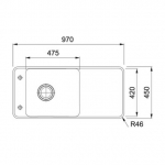 Franke SYG611 Style 花崗岩檯面單昇盆 (雪花白)
