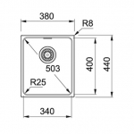 Franke KBG110-34 Kubus 花崗岩 檯底單昇盆 (岩灰色)
