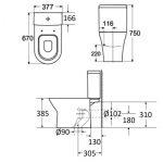 Roca 34124N Atis 自由咀分體座廁連歐樂油壓板套裝