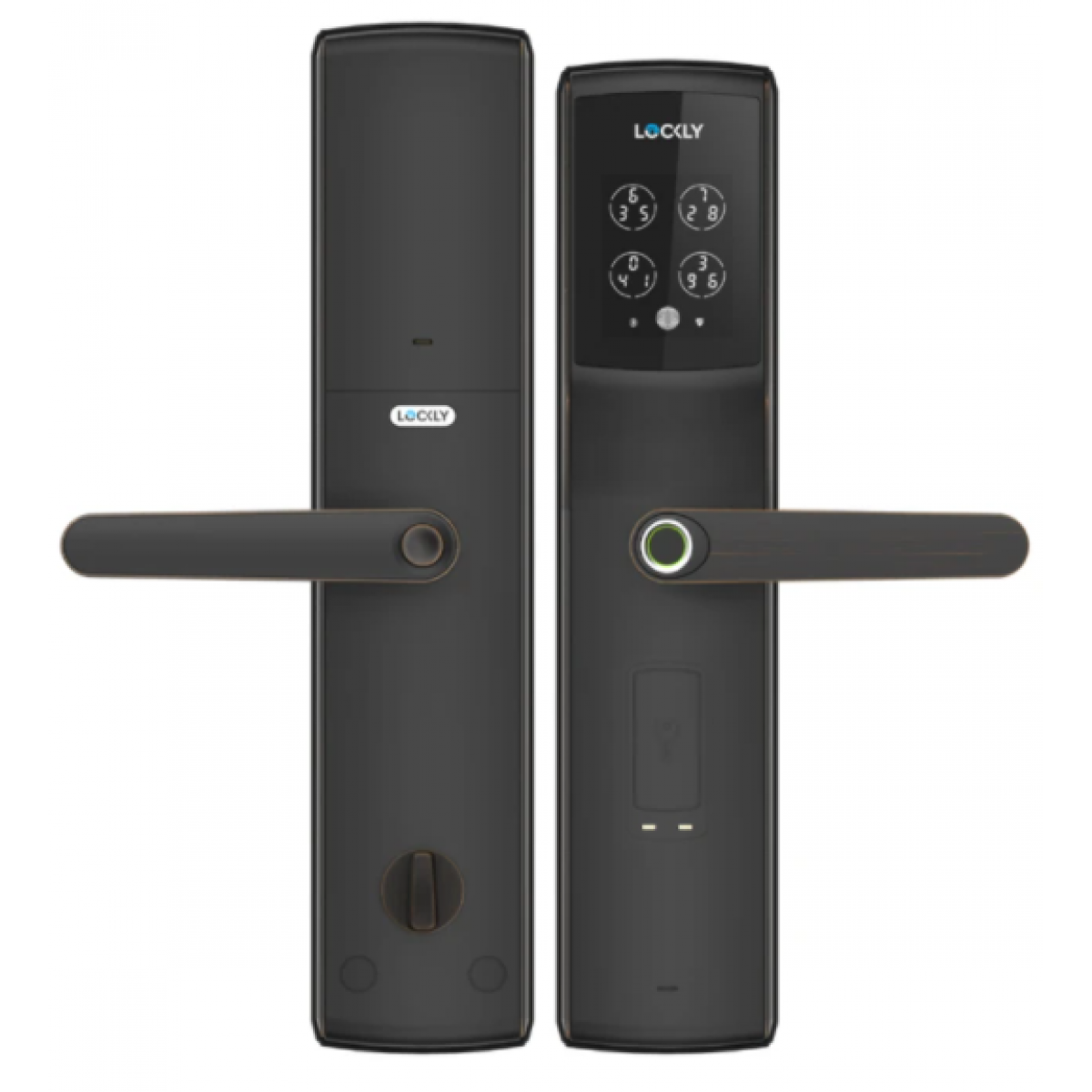 LOCKLY PGD829BF-VB Secure Lux 智能電子門鎖 (威尼斯古銅, 5種開鎖, 3D指紋)