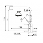 Franke CT196S Atlas Neo 可抽出式昇盆龍頭 (砂鋼色)