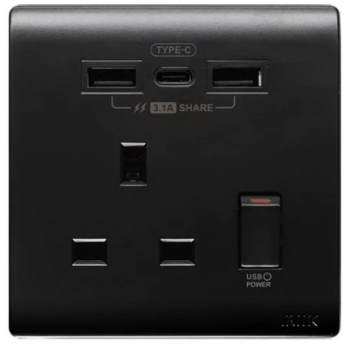 M2K TC105APC3-B Type-C 3.1A 單位USB 電掣插座 (黑色)