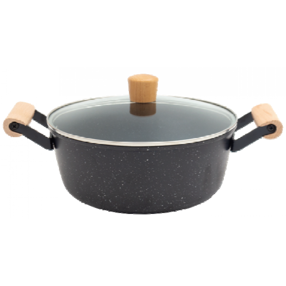 Imarflex 伊瑪 990062 24cm 麥飯石雙耳湯鍋 (4公升) - 導熱均勻、適用多種爐具