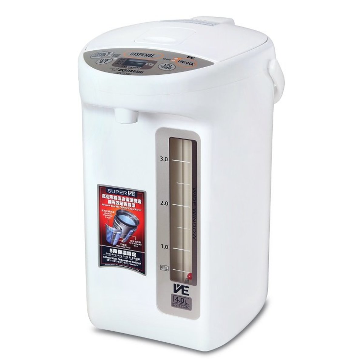 Zojirushi 象印 CV-TYQ40 4L VE真空保溫節能電熱水瓶 Zojirushi 象印 CV-TYQ40 4L VE真空保溫節能電熱水瓶