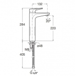 Roca A5A3790NMN Atlas 高身面盆龍頭 - 黑色設計，連彈弓去水
