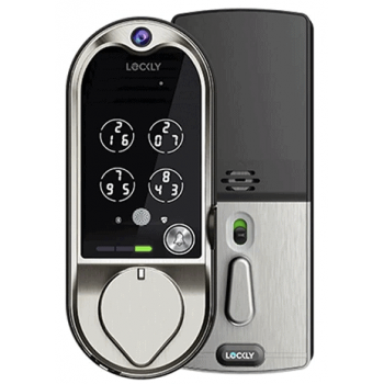 Lockly PGD798-SG Vision PIN Genie™ 專利防偷窺按鍵 + 智能門鈴 + 3D指紋 + 藍牙 + 鎖匙 電子門鎖 (緞面鎳色)