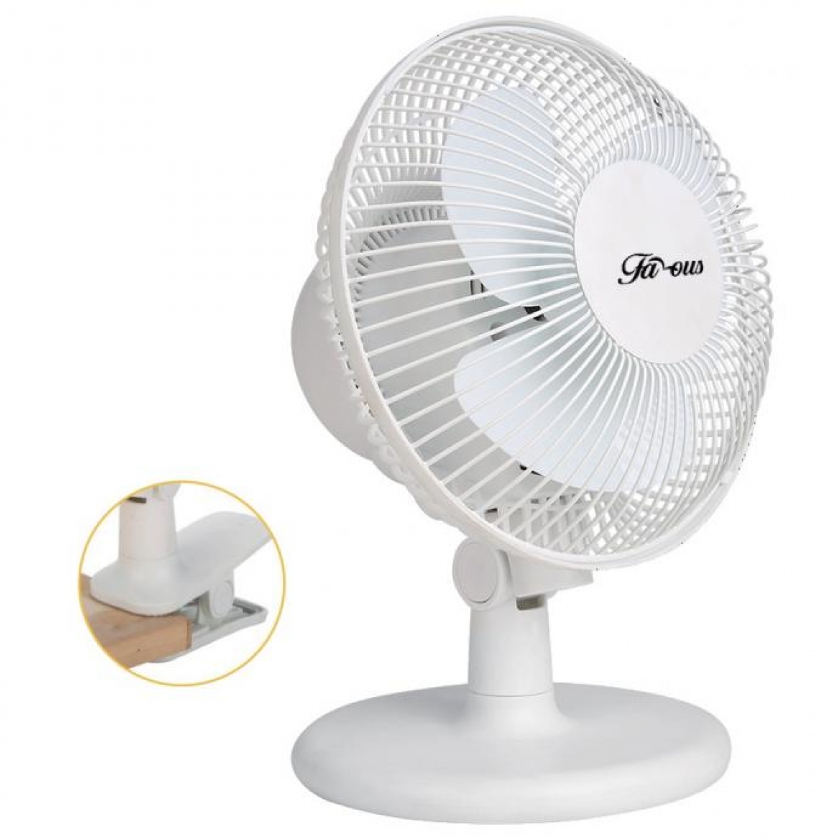 Famous 法國名家 FC-771(FAM) 7吋 檯夾兩用扇 - 2段風速 左右搖擺 純銅電機