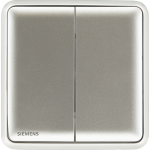Siemens 西門子 5TA01213PC02 10AX 雙位單控開關掣 (銀色)