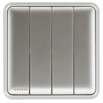 Siemens 西門子 5TA01413PC02 10AX 四位單控開關掣 (銀色)