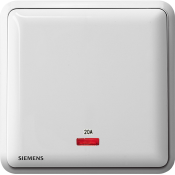 Siemens 西門子 5TA01613PC01 20A 單位雙極開關掣 帶霓虹燈指示器(白) 