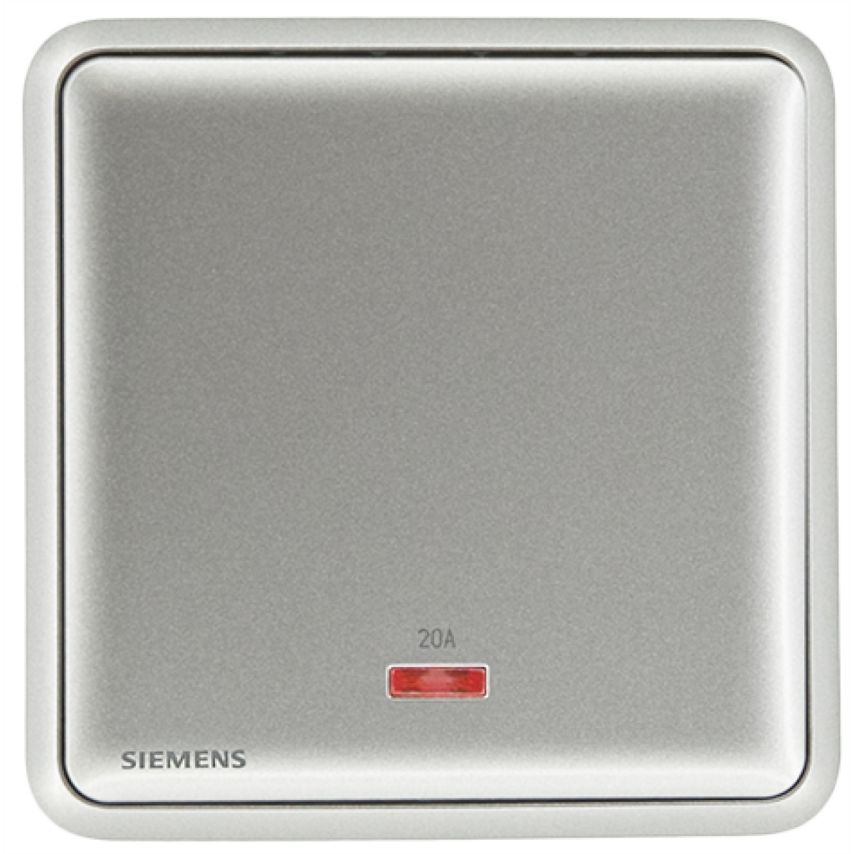 Siemens 西門子 5TA01613PC02 20A 單位雙極開關掣 (銀) - 帶霓虹燈指示器，優質PC材料