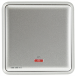 Siemens 西門子 5TA01613PC02 20A 單位雙極開關掣 帶霓虹燈指示器(銀)