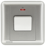 Siemens 西門子 5TA01623PC02 32A 單位雙極開關掣 帶霓虹燈指示器(銀)