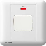 Siemens 西門子 5TA01633PC01 45A 單位雙極開關掣 帶霓虹燈指示器(白)