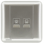Siemens 西門子 5UH01633PC02 電話插座 RJ11 + 電腦插座 RJ45(銀)