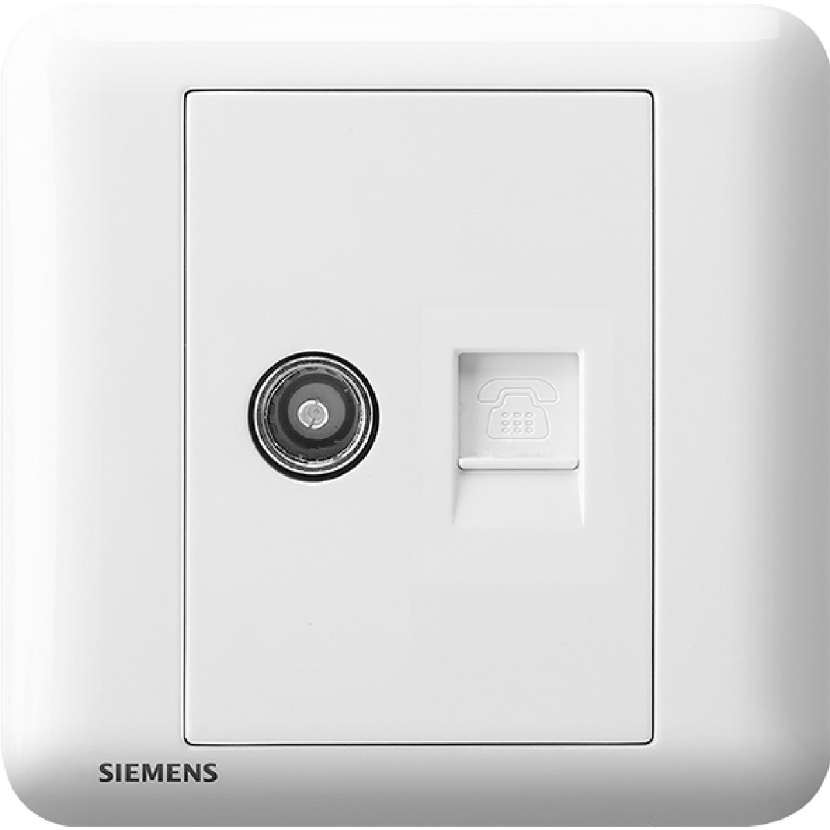 Siemens 西門子 5UH01333PC01 電視插座+電話插座 RJ11 (白色) - 二合一設計，安全耐用