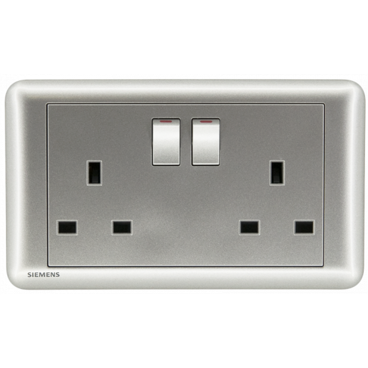 Siemens 西門子 5UB01223PC02 13A 雙位開關插座 (銀) - 高強度插套，安全耐用