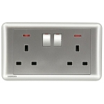 Siemens 西門子 5UB01233PC02 13A 雙位開關插座(帶霓虹燈指示器)(銀)