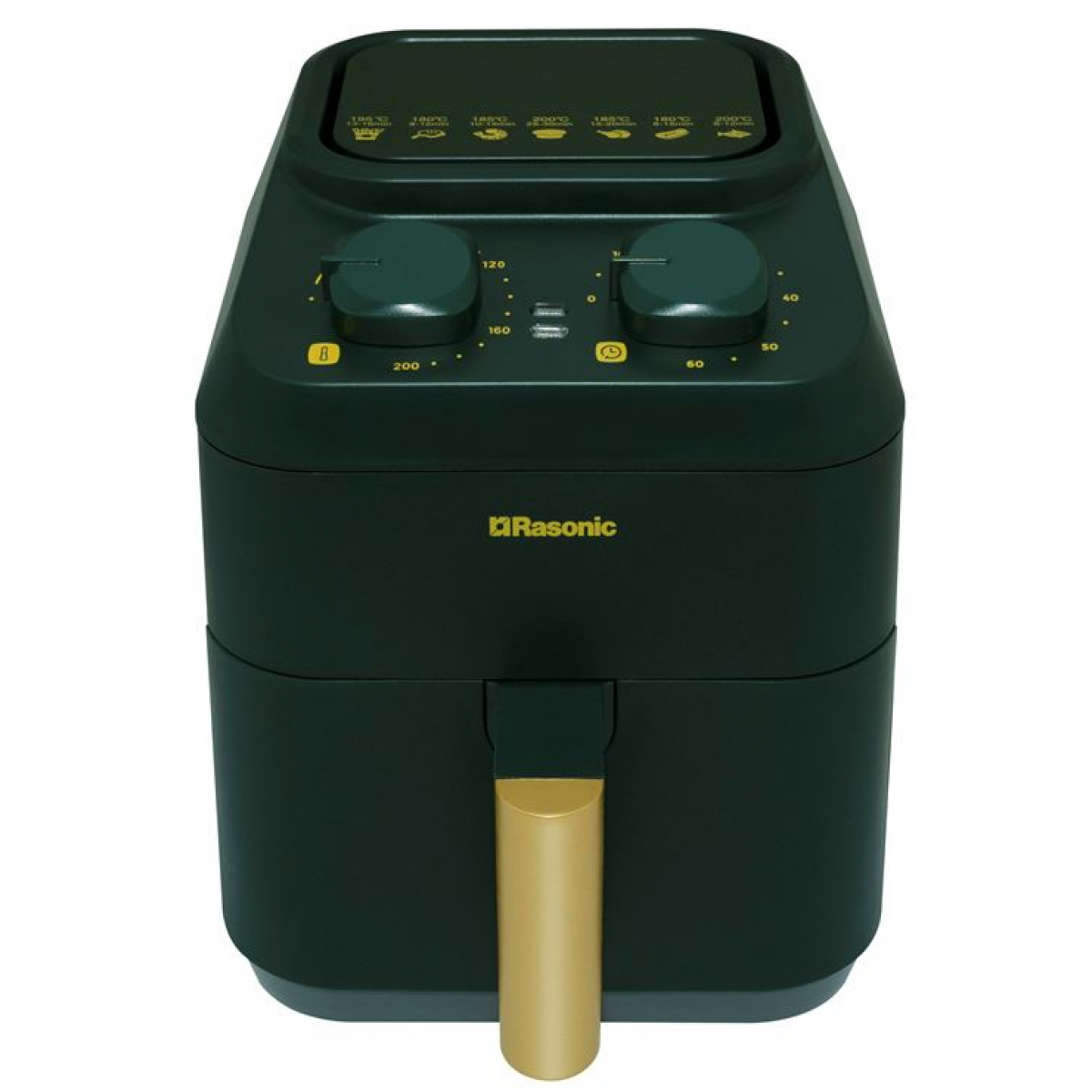 Rasonic 樂信 RAF-B281 2.7公升氣炸鍋 (綠色)：高效熱風對流，1200W功率，附多款配件