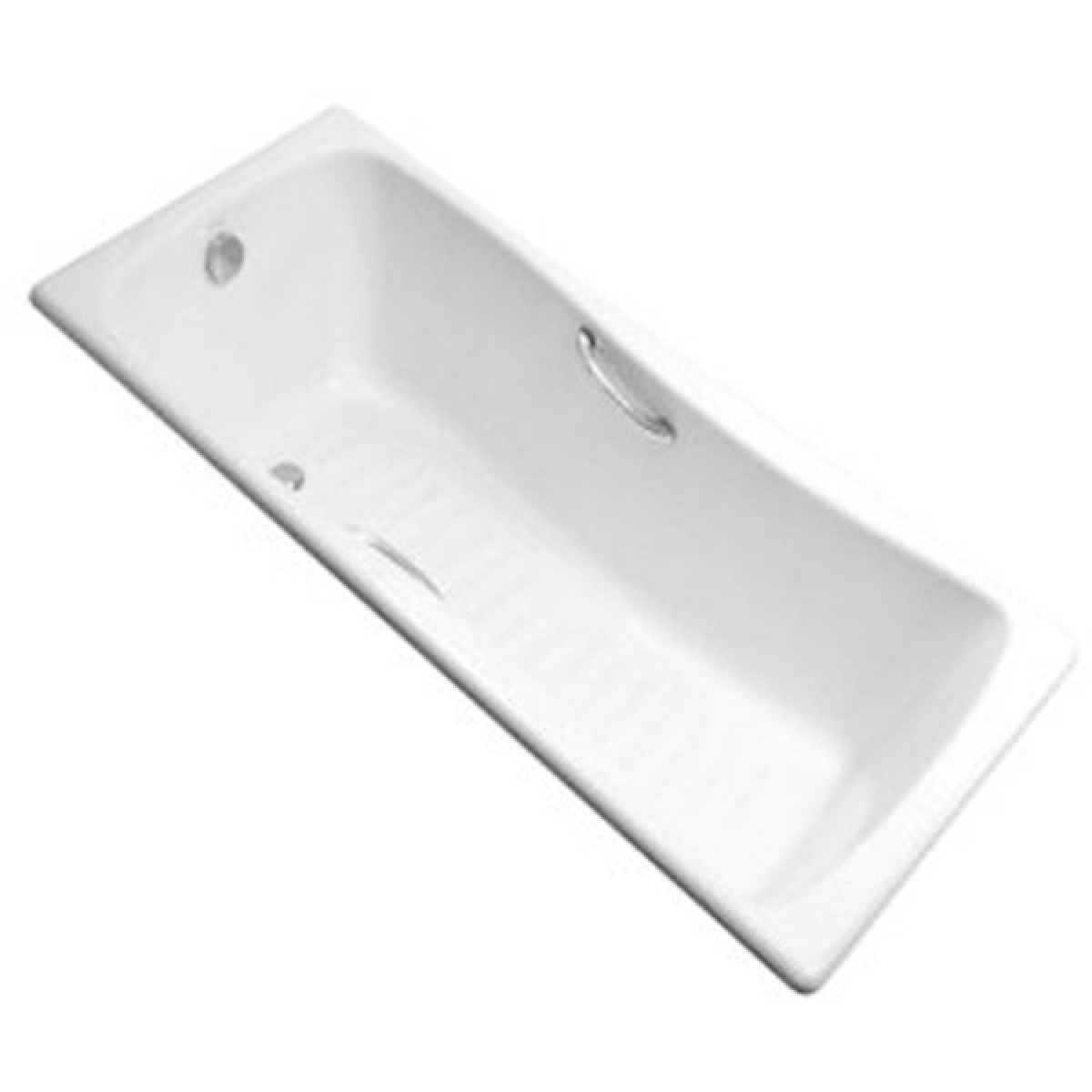 Kohler K-15849T-GR-0 1.7米鑄鐵浴缸：寬敞舒適，平坦底部，帶扶手孔