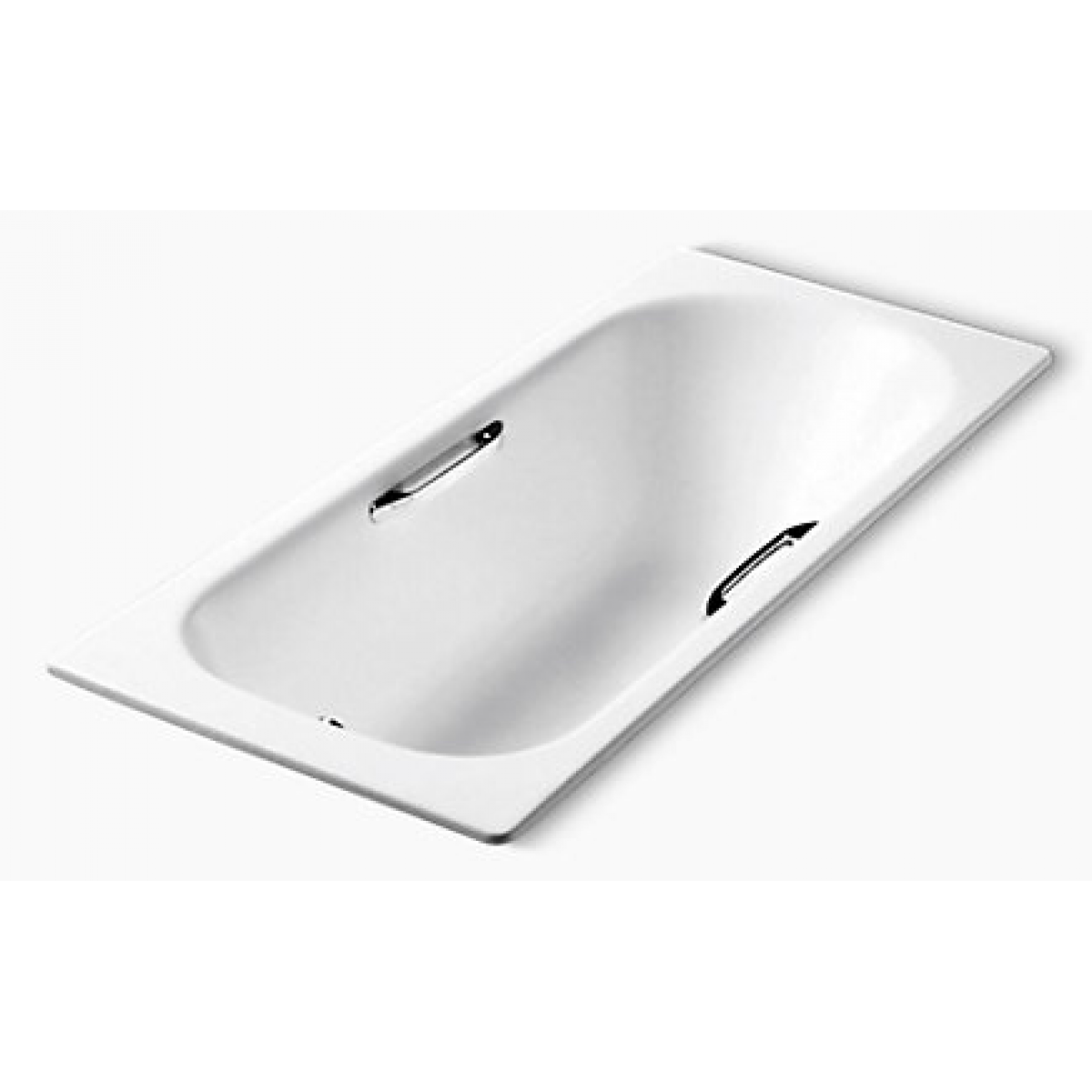 Kohler K-941T-GR-0 Soissons 1.5米嵌入式鑄鐵浴缸：帶扶手孔，保溫性能佳，防滑表面